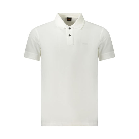 Hugo Boss White Cotton Polo Shirt - Classic Elegance