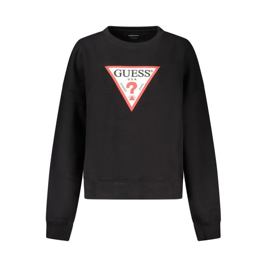 Guess Jeans Black Cotton Sweater - Oversized Comfort with Style