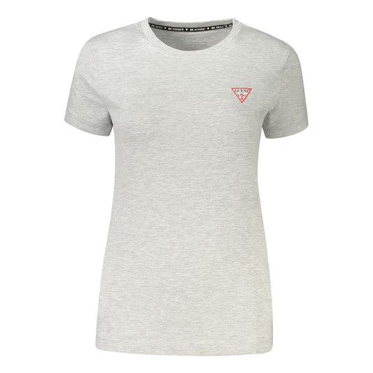 Guess Jeans Grey Cotton T-Shirt with Logo