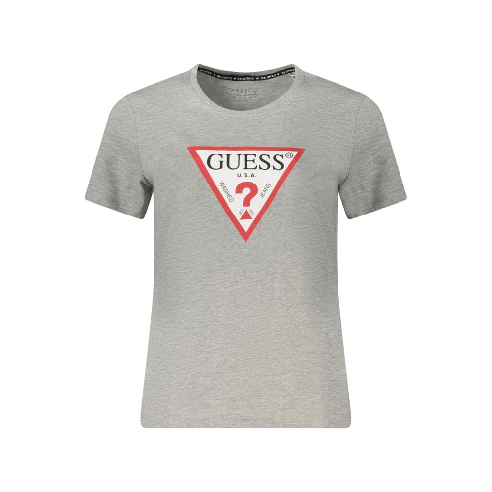 Guess Jeans Gray Cotton Crew Neck T-Shirt