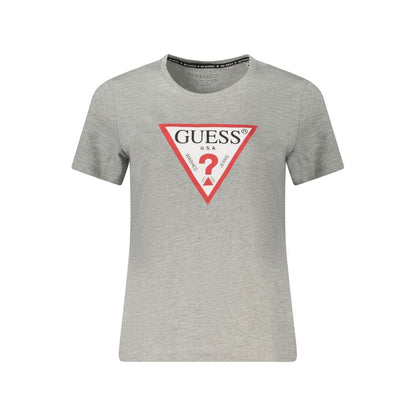 Guess Jeans Gray Cotton Crew Neck T-Shirt