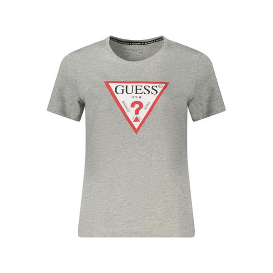 Guess Jeans Gray Cotton Crew Neck T-Shirt