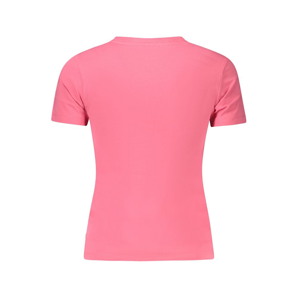 Guess Jeans Pink Cotton Slim Fit T-Shirt