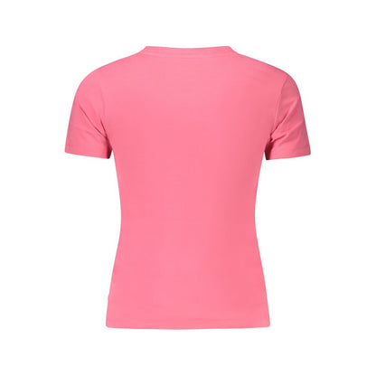 Guess Jeans Pink Cotton Slim Fit T-Shirt