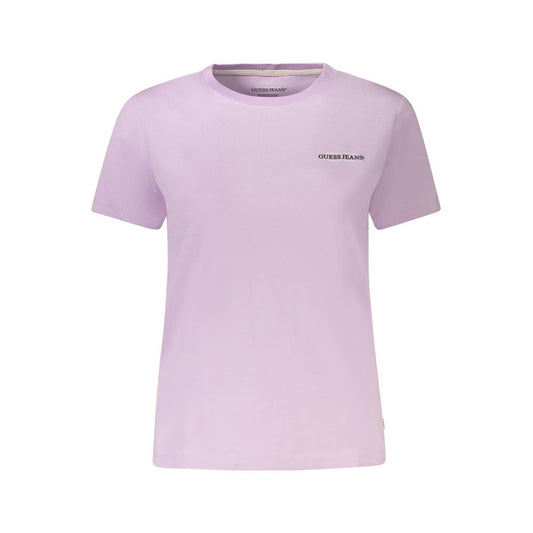 Guess Jeans Purple Cotton Slim Fit T-Shirt