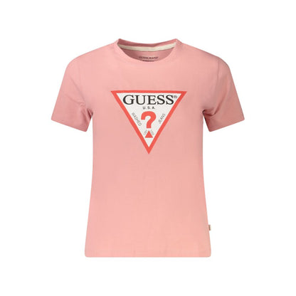 Guess Jeans Pink Cotton Slim Fit T-Shirt