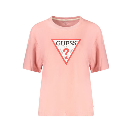 Guess Jeans Pink Oversized Cotton T-Shirt