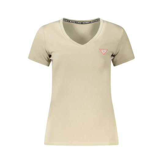 Guess Jeans Green Organic Cotton V-Neck T-Shirt