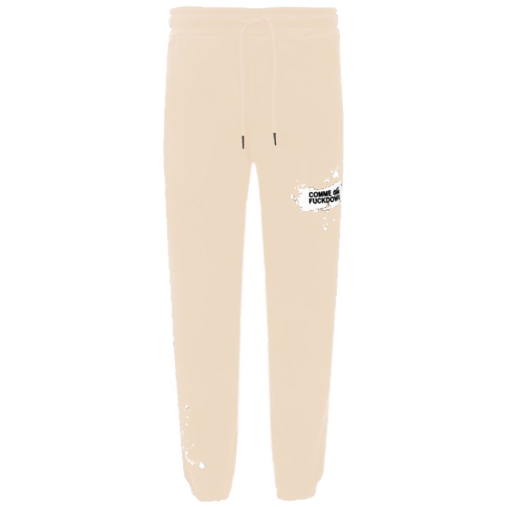 Comme Des Fuckdown Beige Cotton Sweatpants - Embrace Your Edge