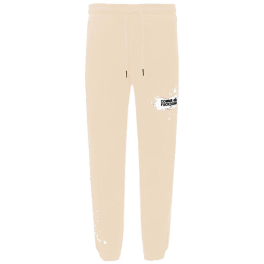 Comme Des Fuckdown Beige Cotton Sweatpants - Embrace Your Edge