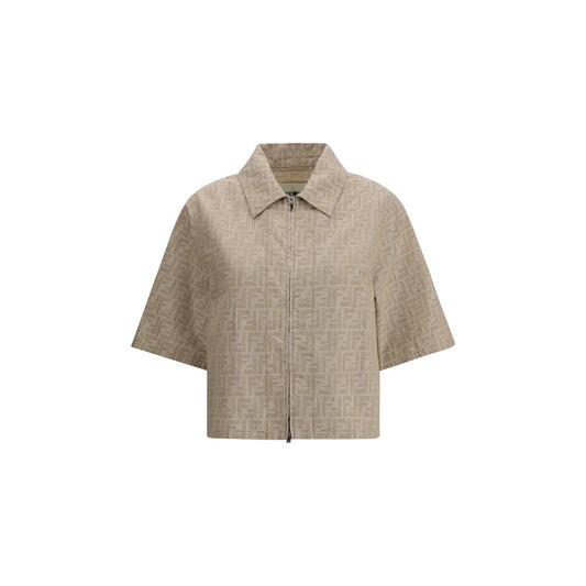 Fendi Chambray Cropped Jacket