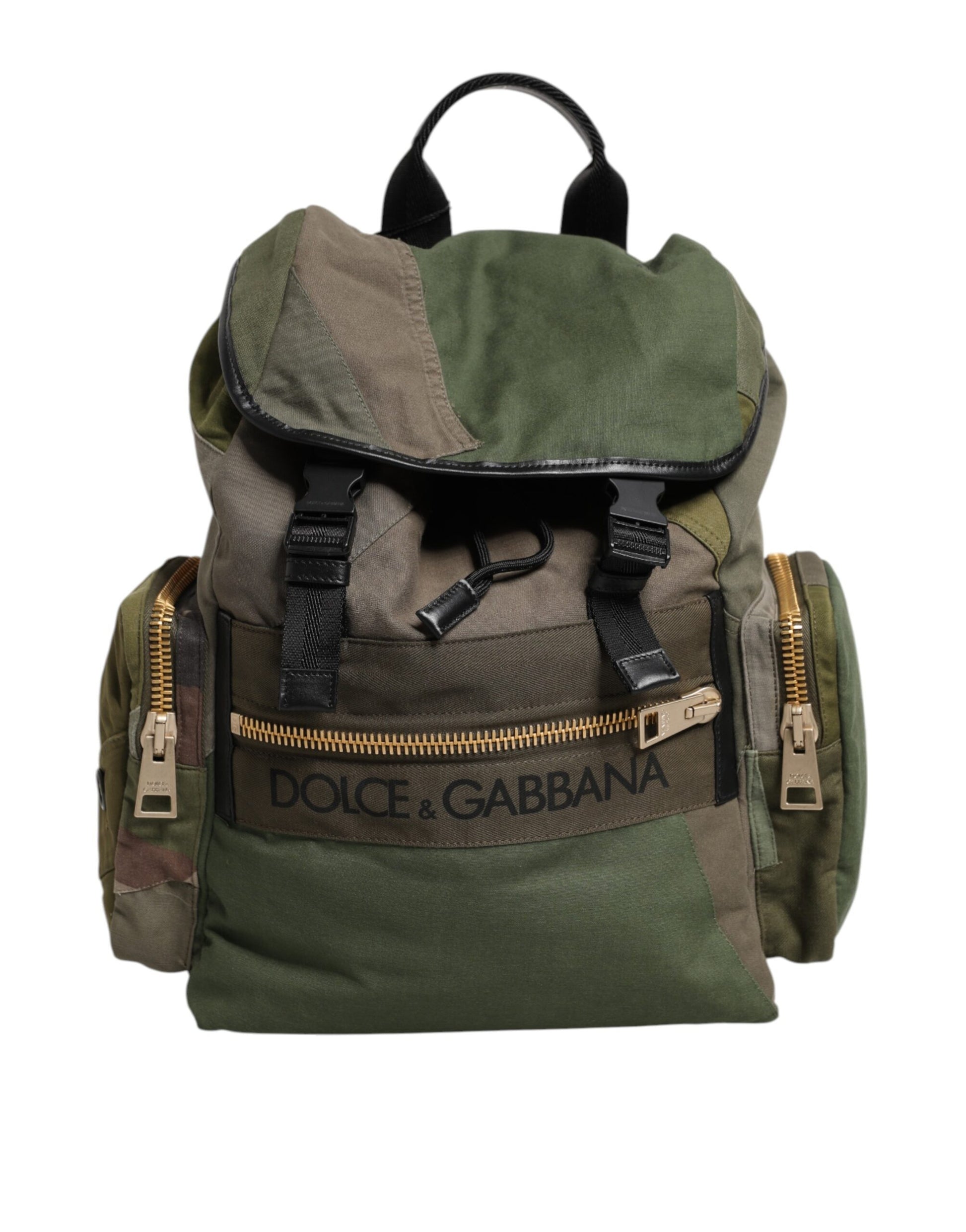 Dolce & Gabbana Military Green Patchwork Rucksack