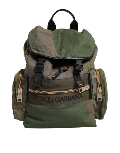 Dolce & Gabbana Military Green Patchwork Rucksack