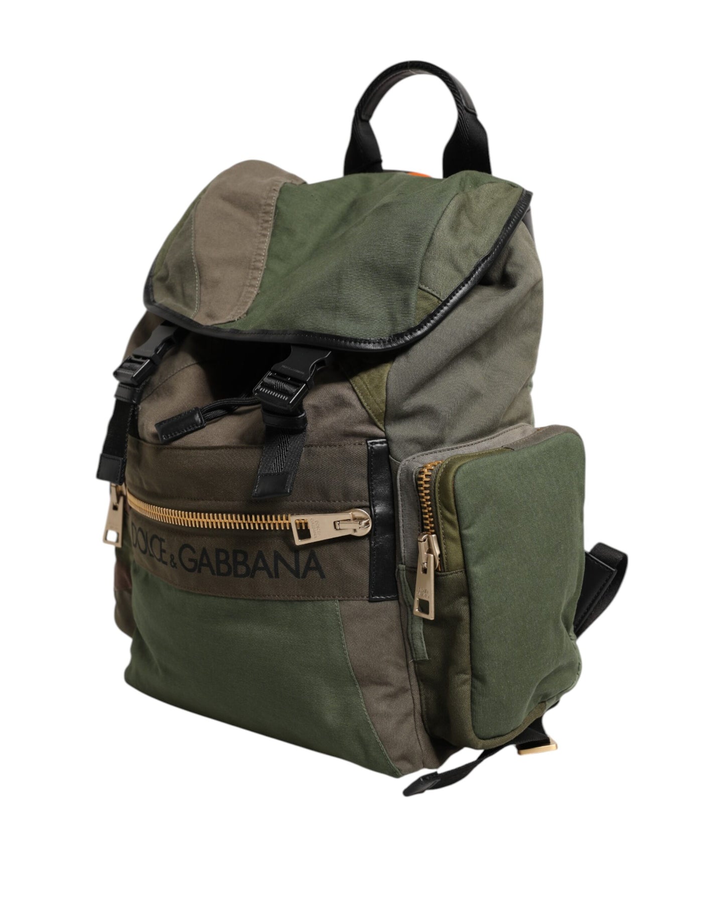 Dolce & Gabbana Military Green Patchwork Rucksack