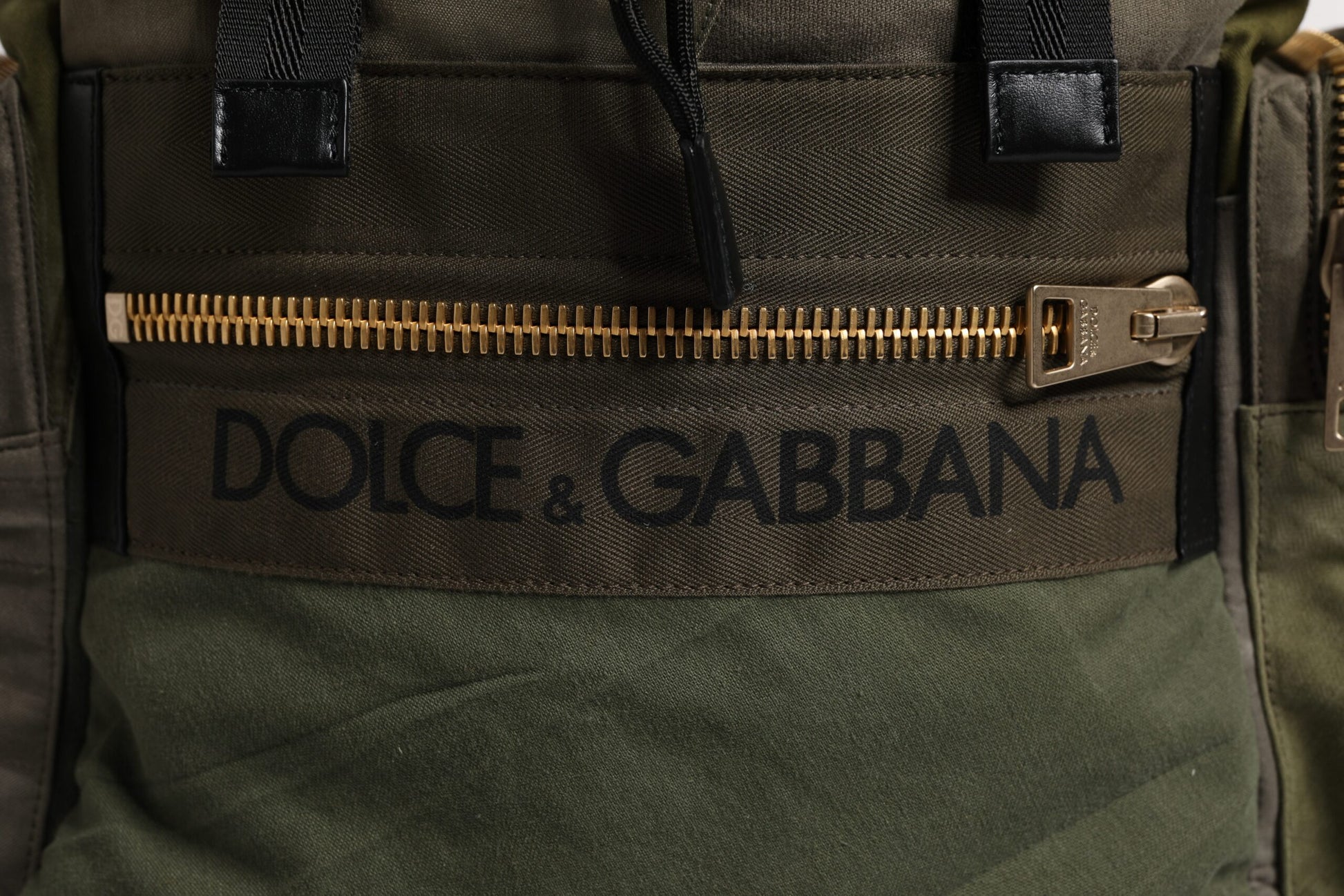 Dolce & Gabbana Military Green Patchwork Rucksack