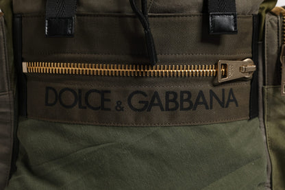 Dolce & Gabbana Military Green Patchwork Rucksack