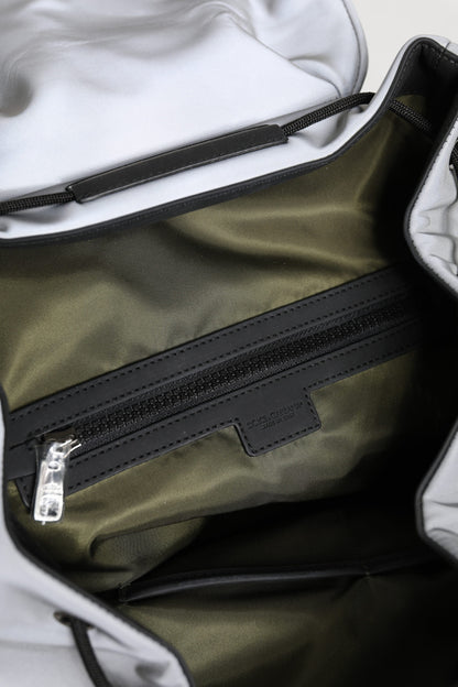 Dolce & Gabbana Gray Palermo Reflector Buckles Drawstring Backpack Bag