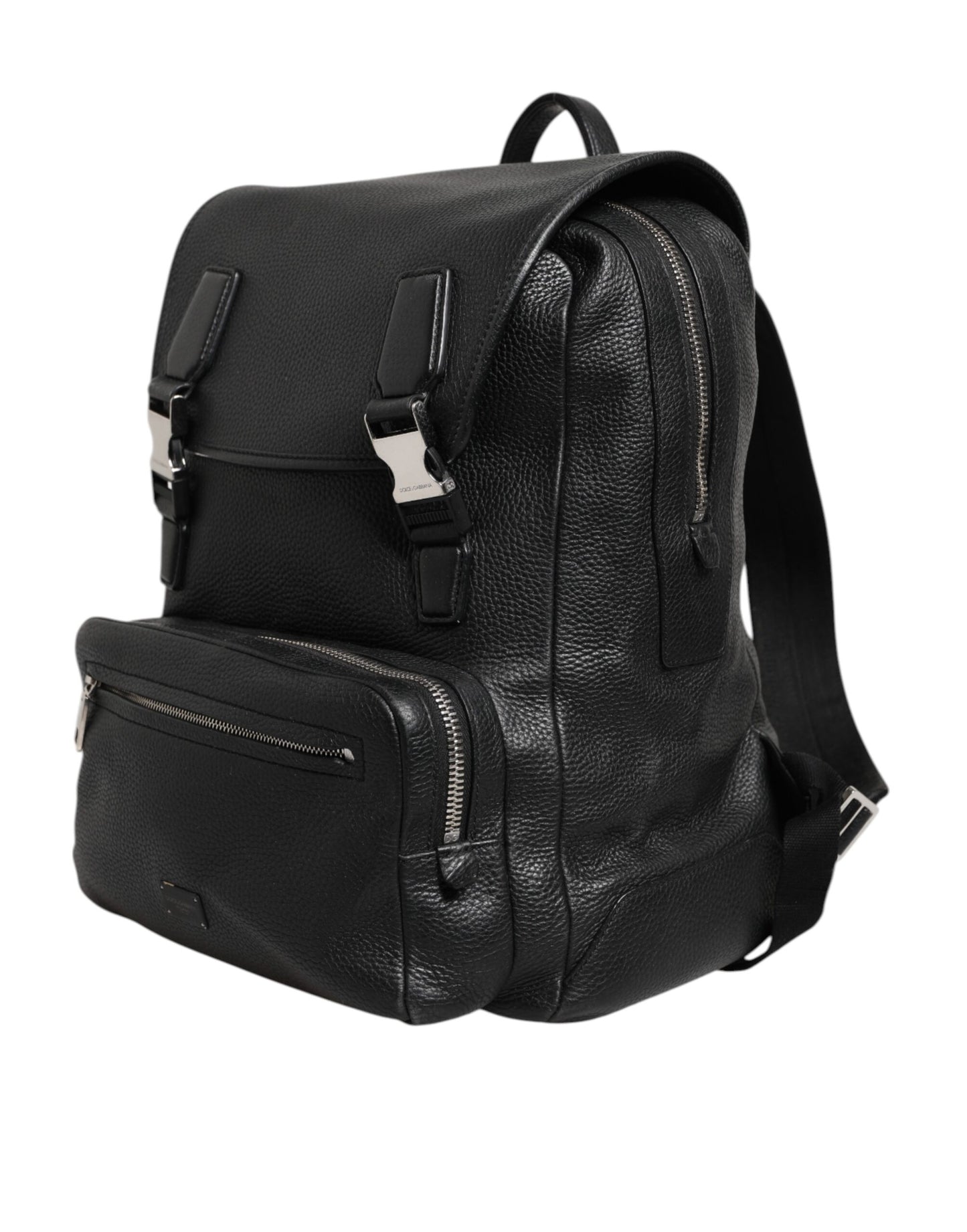 Dolce & Gabbana Black Palermo Backpack Hammered Calfskin Leather Bag