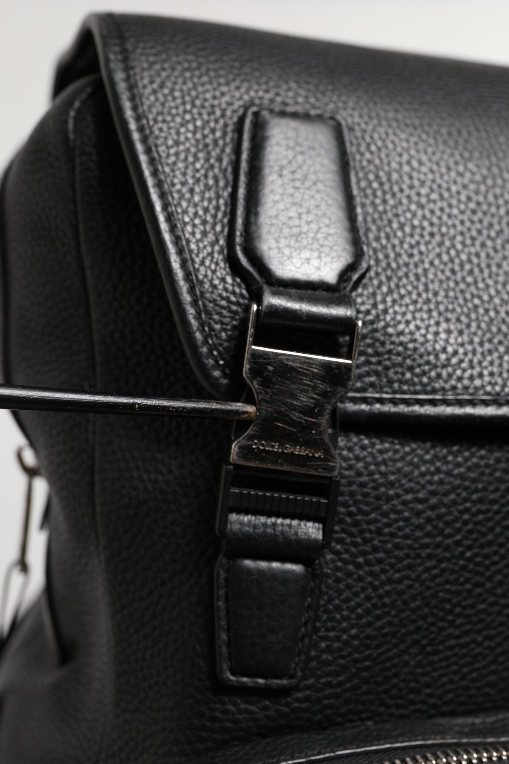 Dolce & Gabbana Black Palermo Backpack Hammered Calfskin Leather Bag