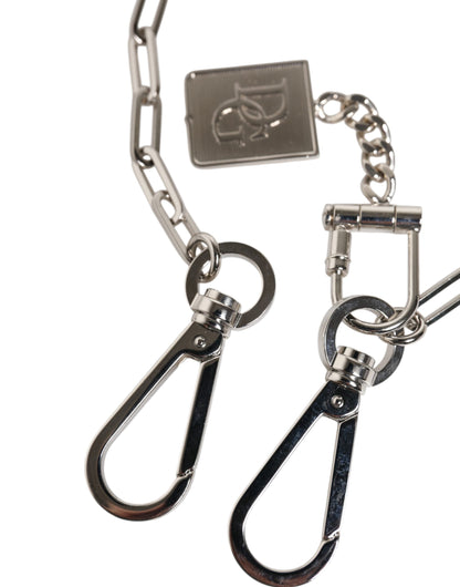 Dolce & Gabbana Silver Tone Metal Chain DG Charm Belt Keychain