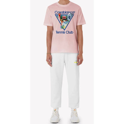 Casablanca Pink Cotton T-Shirt - Tennis Club Style
