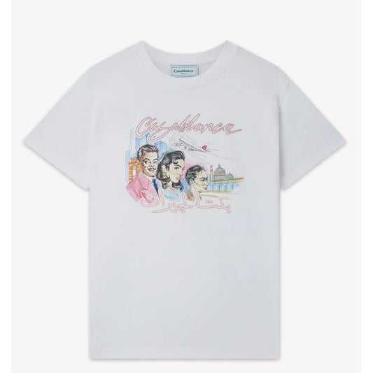 Casablanca White Cotton T-Shirt - Relaxed Fit