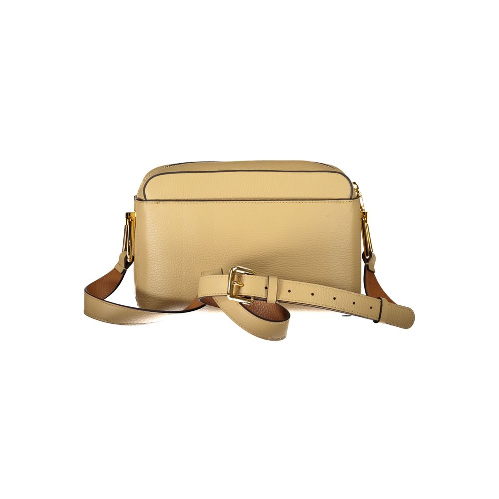 Coccinelle Beige Leather Handbag: Timeless Elegance and Functionality