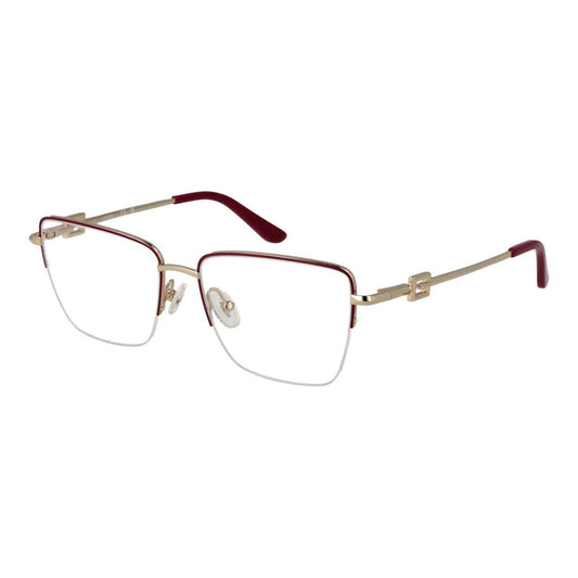 Guess Women’s Optical Frames – Burgundy Square Half-Rim