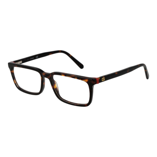 Guess Brown Men's Optical Frames – Rectangle Full-Rim Design