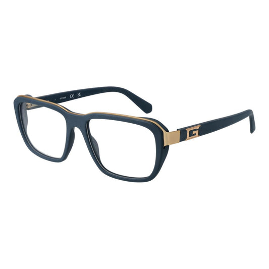 Guess Men's Optical Glasses – Blue Rectangle Frame, 55mm