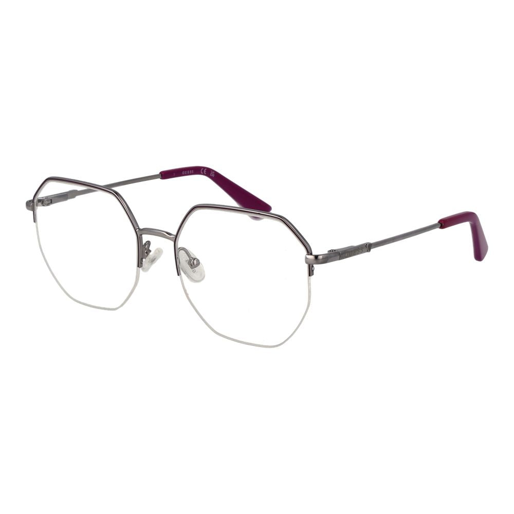 Guess Women’s Optical Glasses – Silver Rectangle Frame, 52mm