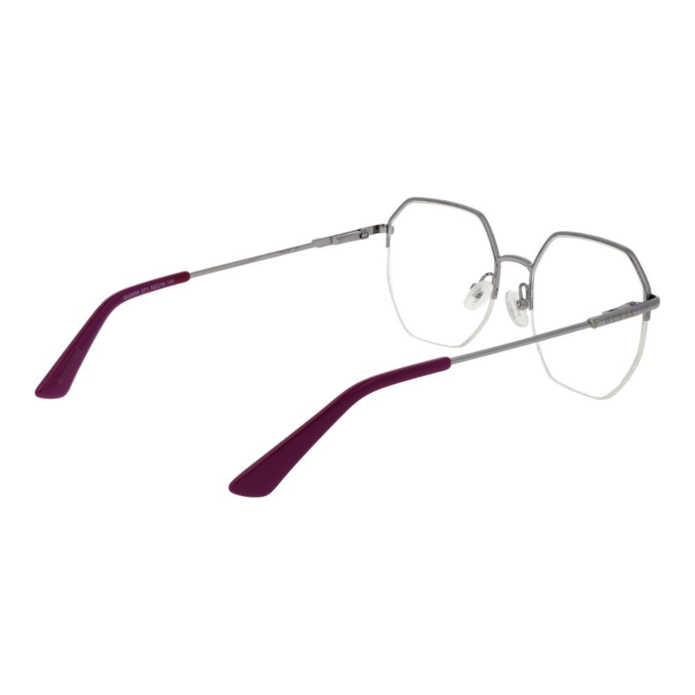 Guess Women’s Optical Glasses – Silver Rectangle Frame, 52mm