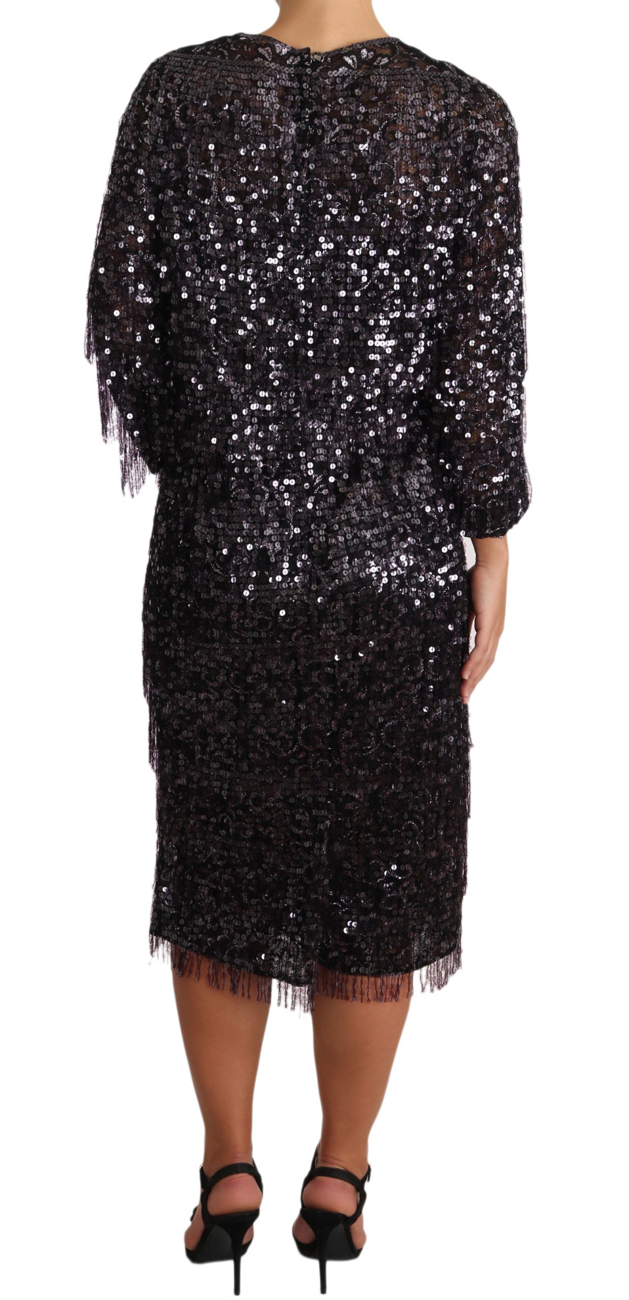  - Sequined Shift Midi Dress – Timeless Elegance