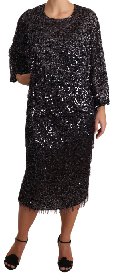  - Sequined Shift Midi Dress – Timeless Elegance