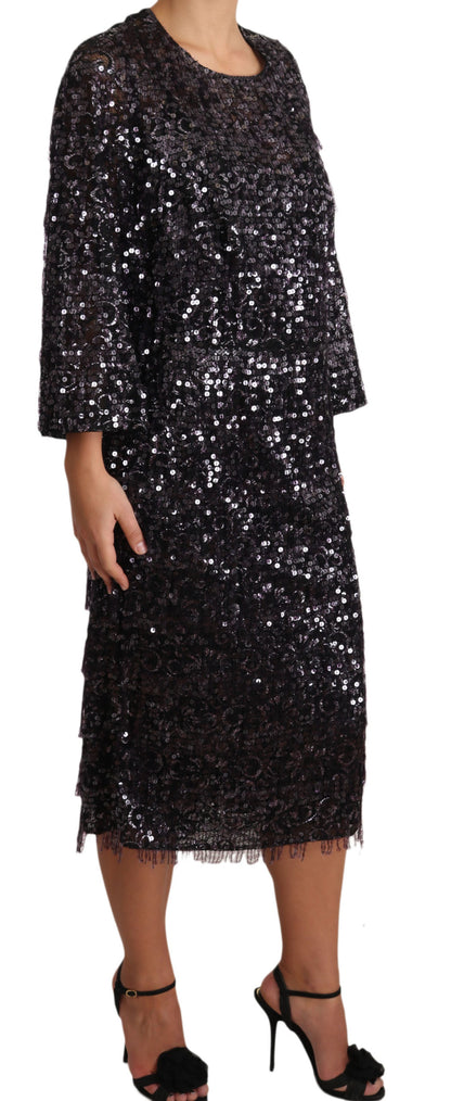  - Sequined Shift Midi Dress – Timeless Elegance