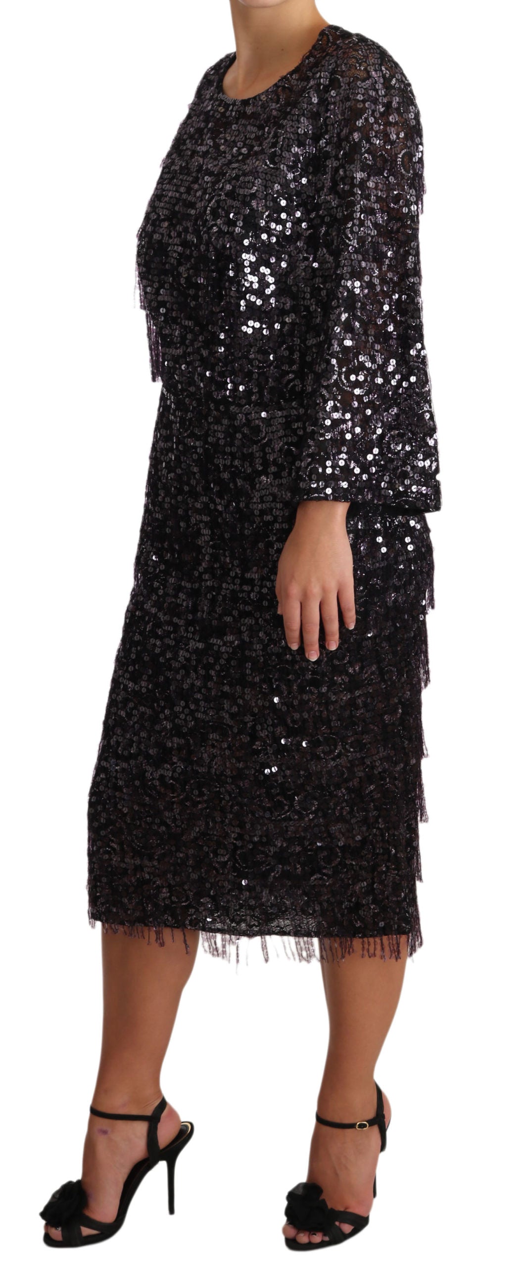  - Sequined Shift Midi Dress – Timeless Elegance