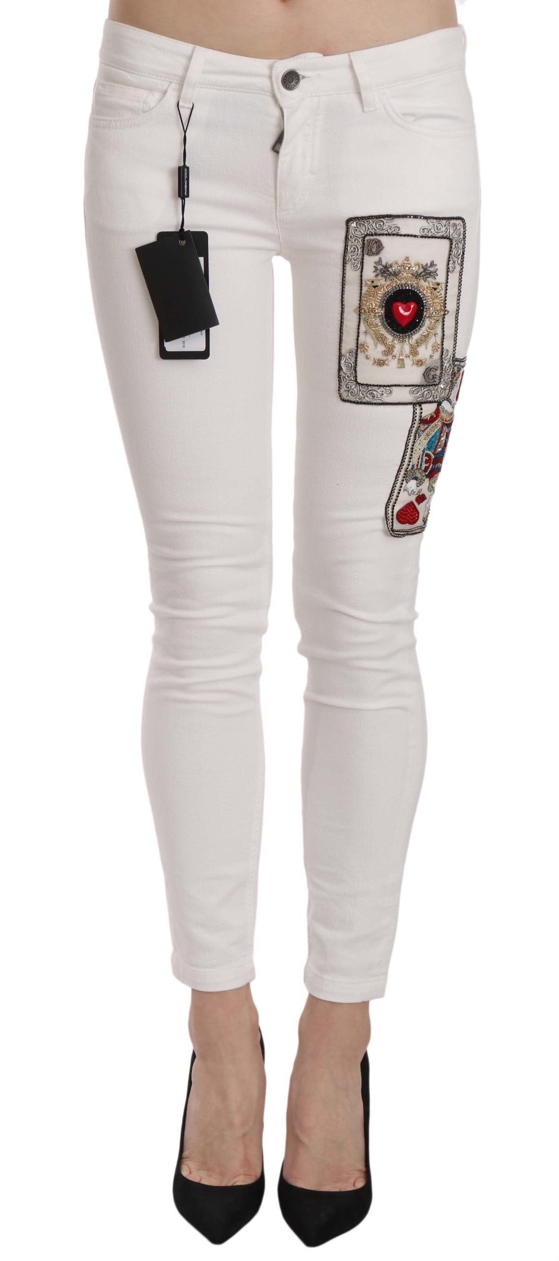 Queen Of Hearts Embellished Skinny Pants Jeans