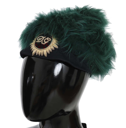  - Elegant Emerald Cashmere Cloche Cap