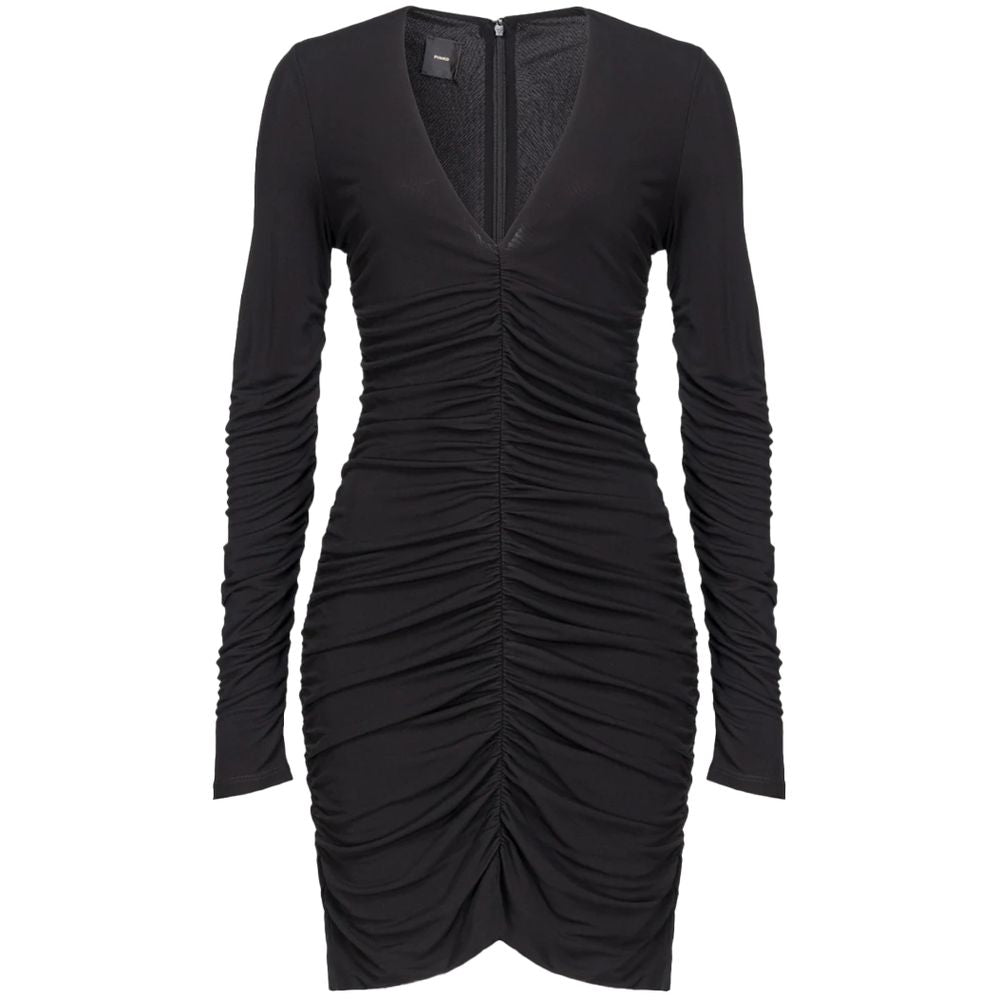 PINKO Black Nylon Dress: Statement-Making Chic
