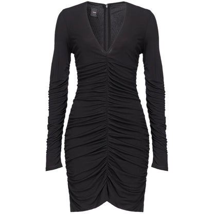 PINKO Black Nylon Dress: Statement-Making Chic