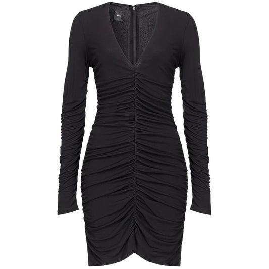 PINKO Black Nylon Dress: Statement-Making Chic