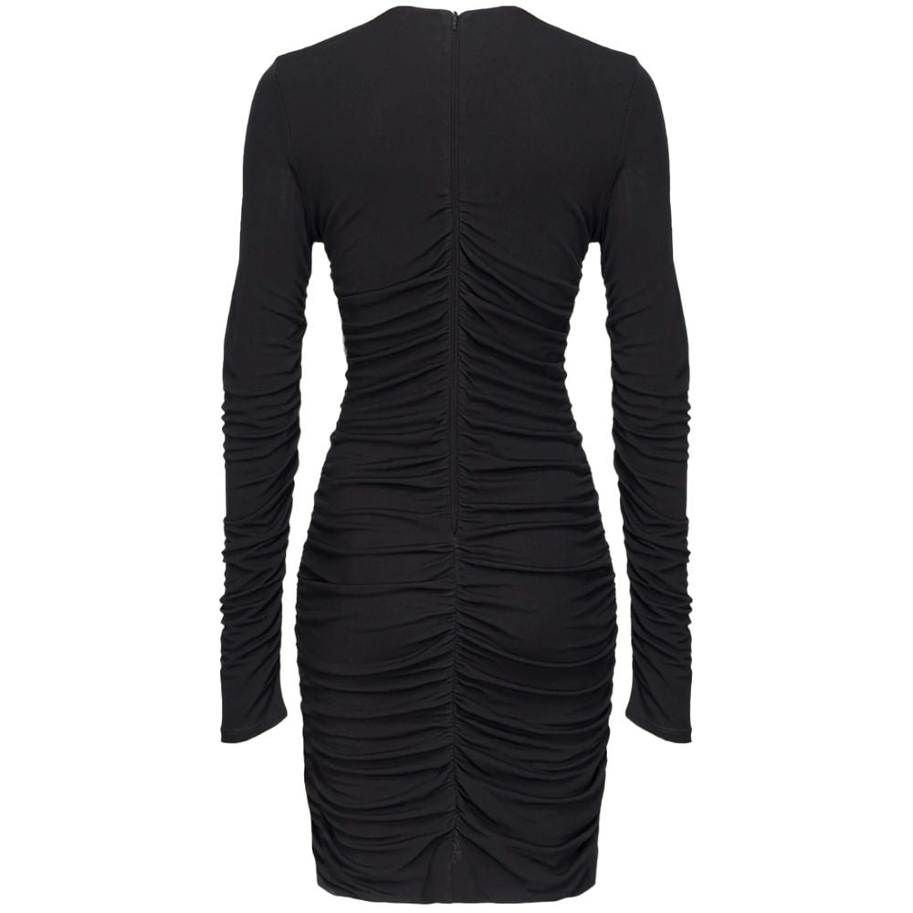 PINKO Black Nylon Dress: Statement-Making Chic