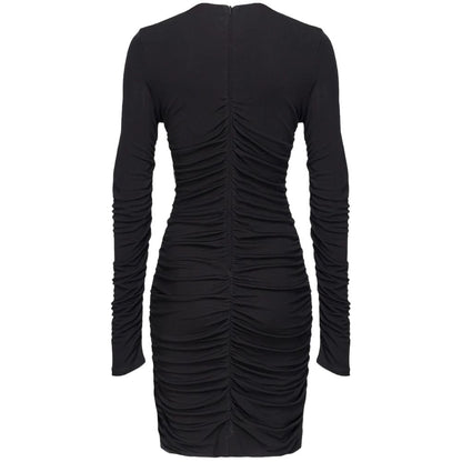 PINKO Black Nylon Dress: Statement-Making Chic