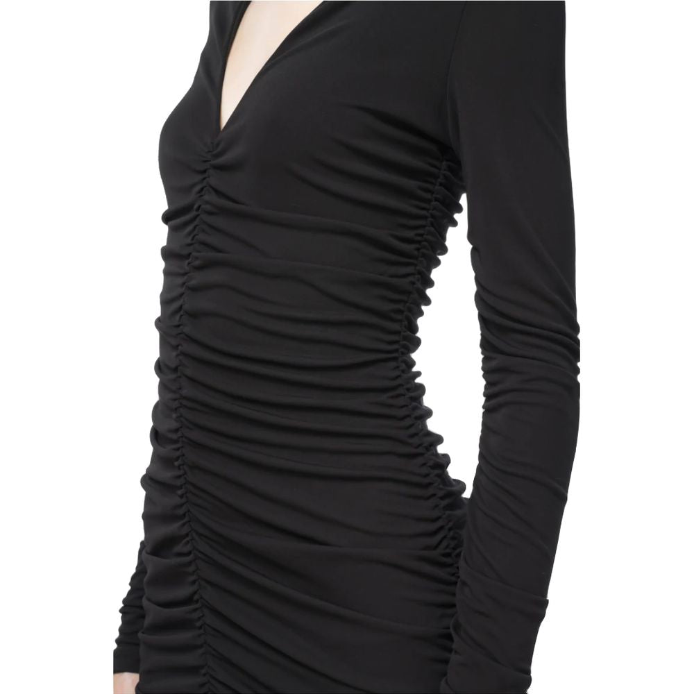PINKO Black Nylon Dress: Statement-Making Chic