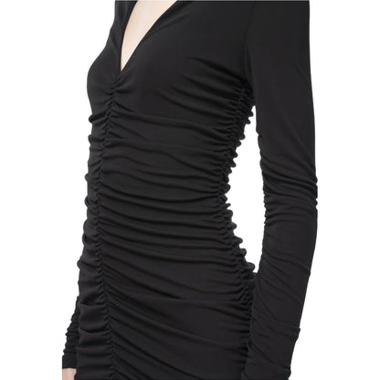 PINKO Black Nylon Dress: Statement-Making Chic