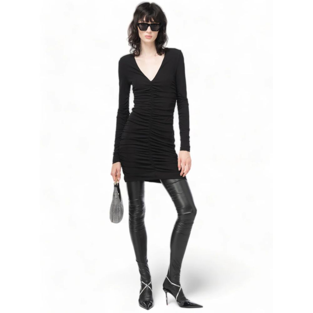 PINKO Black Nylon Dress: Statement-Making Chic