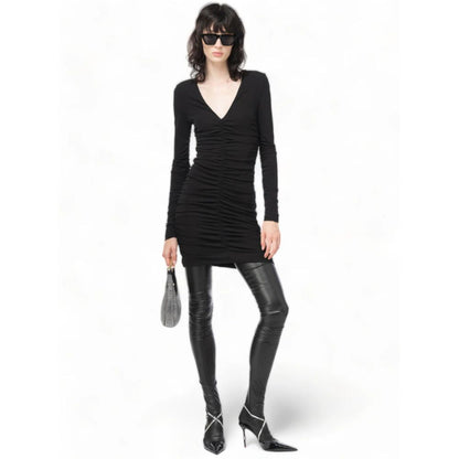 PINKO Black Nylon Dress: Statement-Making Chic