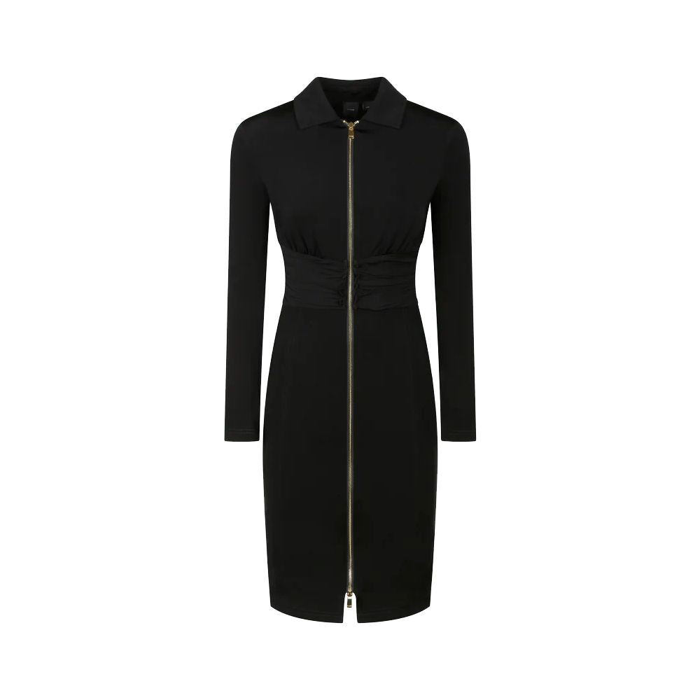 PINKO Black Viscose Dress - Edgy & Glamorous Design