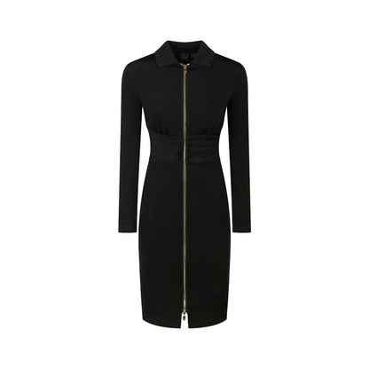 PINKO Black Viscose Dress - Edgy & Glamorous Design