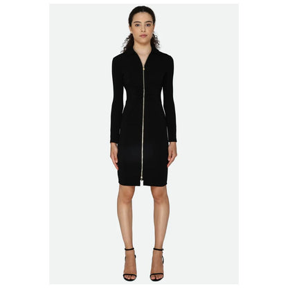 PINKO Black Viscose Dress - Edgy & Glamorous Design